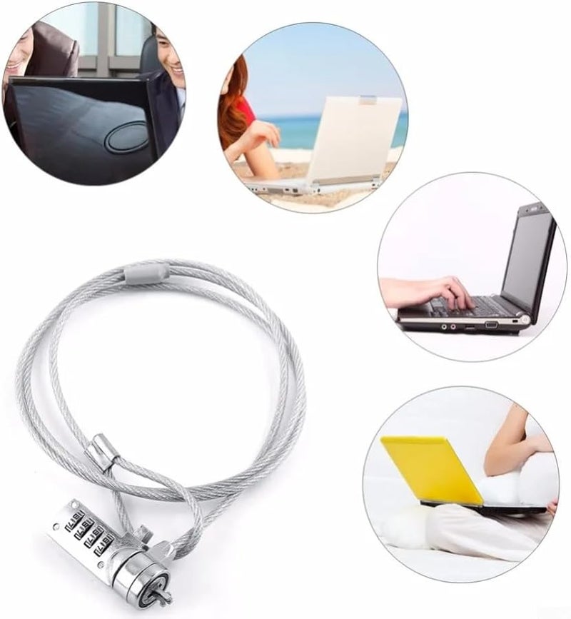 Black Laptop Combination Lock with Tamper Resistant Lockhead and 4 Digit Code - Image 2